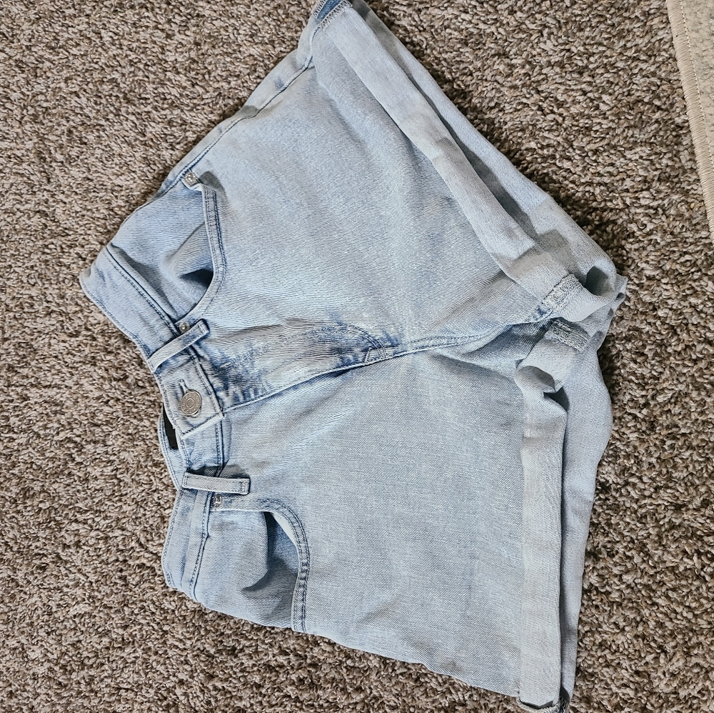High waisted denim shorts